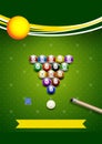 Empty billiard flyer or placard template. Vector illustration. Royalty Free Stock Photo